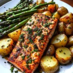 Baked Salmon with Potatoes and Asparagus
