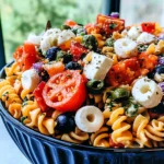 Chilled 4th of July Pasta Salad
