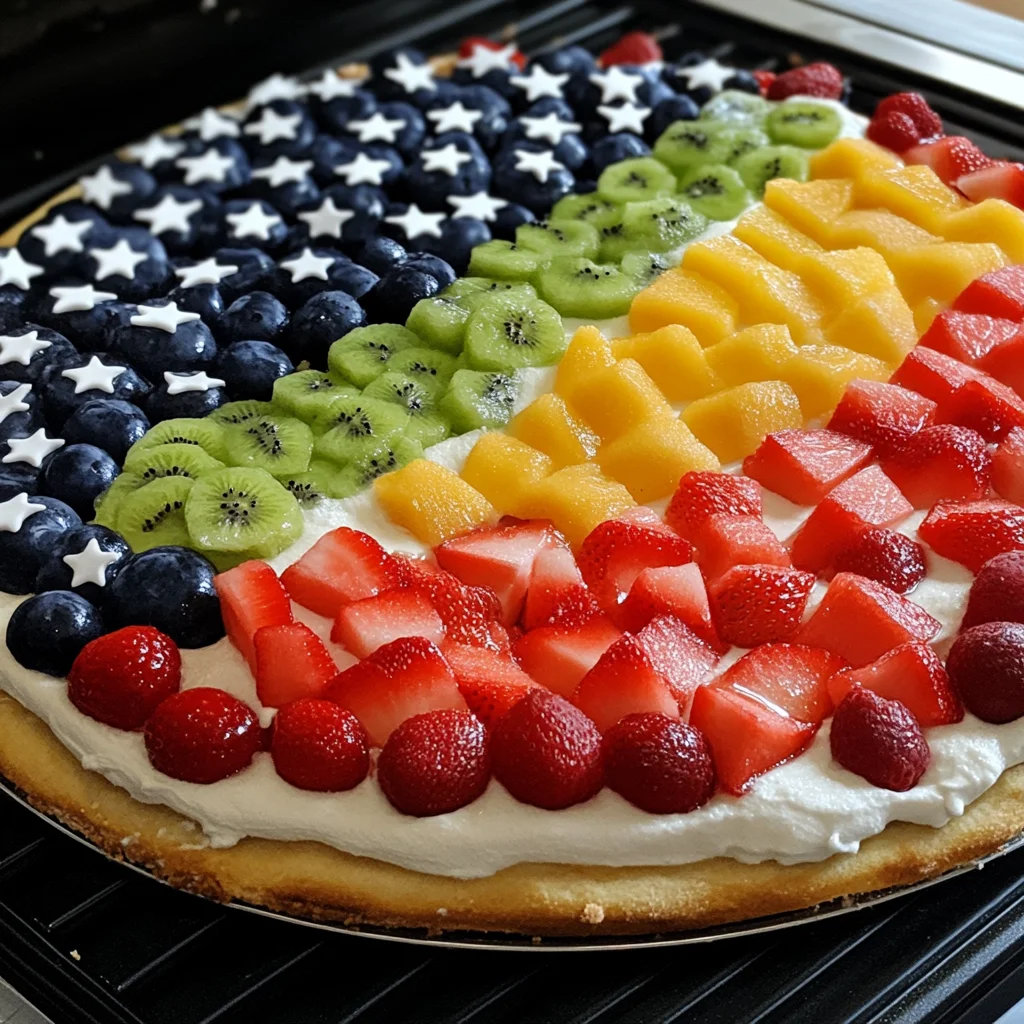 Easy Flag Fruit Pizza for 4th July
