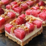 Strawberry Rhubarb Cheesecake Bars