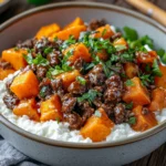 Sweet Potato Beef Cottage Cheese Bowl