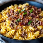 Loaded Bacon Cheeseburger Pasta Skillet